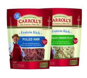 Carroll’s Protein Rich range including Pulled Ham and Chicken Fillets is ideal for eating on-the-go or as a cooking ingredient