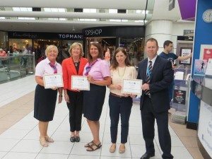 Customer care staff at Blanchardstown Shopping Centre who have undergone the training in a group session