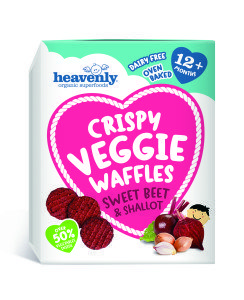 Available in a 30g box, Heavenly’s Crispy Veggie Waffles are ideal for on-the- go snacking and also lunchboxes