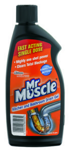 Mr Muscle Kitchen & Bathroom Drain Gel clears total blockage