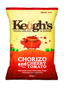 The new Keogh’s Crisps flavour, Irish Chorizo and Cherry Tomato, is the result of a collaboration between the Gubbeen Smokehouse in Co. Cork and Keogh’s Farm