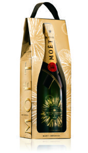 The Moët & Chandon Bursting Bubbles Gift Bag is embossed with gold on both sides, for an even more luxurious feel