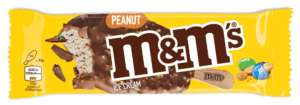 The M&M’s Peanut Ice Cream features a blend of peanut ice cream, M&M’s peanut pieces and a crunchy chocolate layer