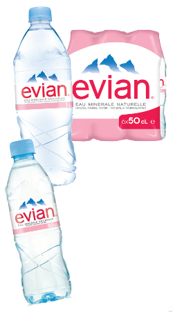 Evian Natural Mineral Water has a well-known purity proposition