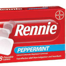 Rennie Peppermint relieves heartburn and indigestion, with a fresh mint flavour