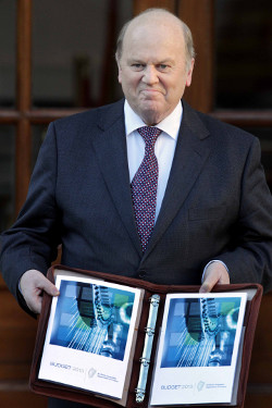 Finance Minister Michael Noonan presenting Budget 2013 