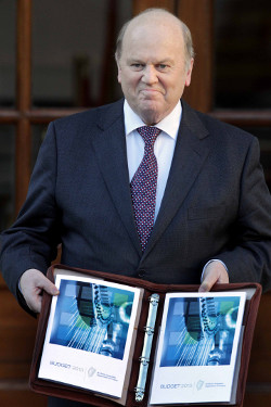 Minister for Finance, Micheal Noonan presents Budget 2013 on 5 December at Government Buildings