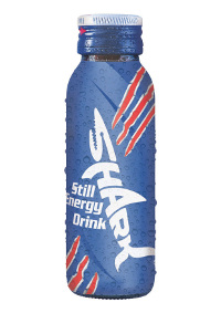 Shark contains natural caffeine, natural strawberry extract and dextrose