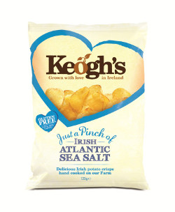 Keogh's Irish Atlantic Sea Salt flavour, its newest addition to its range is the only lightly salted crisp produced in Ireland