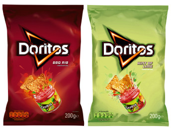  The two new additions to the Doritos range, Lime and BBQ, sure to set the tills ringing this summer