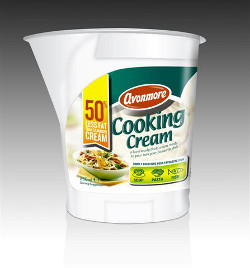 Avonmore Cooking Cream has 50% less fat than standard cream