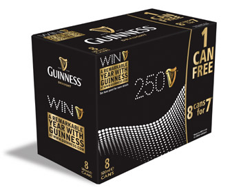 Iconic brand Guinness has a 10 pack for the off-trade sector flashed at E17.99