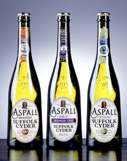 Aspall produce a range of award winning ‘cyders’ including Premier Cru, Organic and Draught 