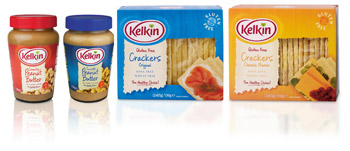 Kelkin offers a wide variety of product choices across a number of categories, including snacks such as peanut butter and crackers