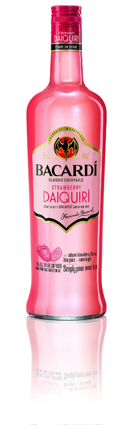 Bacardi Classic Cocktails Strawberry Daiquiri is prepared with Bacardi Superior Rum