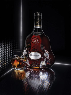 The ultimate premium offering, the Hennessy XO Iridescence decanter is decorated with eighty-two Swarovski crystals