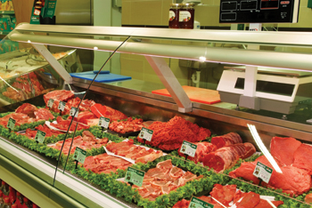 A well-presented meats display