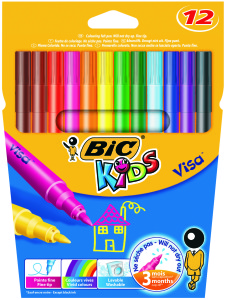 BIC Kids Visa felt tip pens can be left uncapped for up to three months without drying out