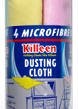 Killeen’s high quality, value for money range includes a bathroom sponge, anti-bacterial cloths, micro-fibre cloths, and ‘Soft Active’ for dual cleaning power