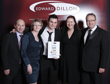 From left: Pat and Marie McClafferty, Bernard Greene and Joesphine Whyte from McClafferty's Centra Gortahork, winner of the Edward Dillon Centra Off-Licence of the Year Award in the ‘Provincial Supermarkets, Community Markets and Stand Alone Off-Licence’ category, with Andy O’ Hara, Commercial Director of Edward Dillon & Co.