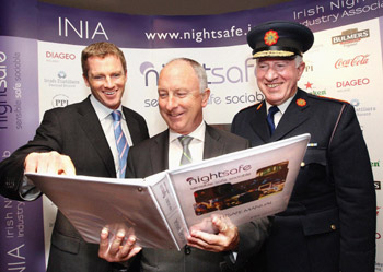 At the launch of NightSafe (from left): INIA Chief Executive Barry O'Sullivan with Minister for Justice and Law Reform Dermot Ahern TD and Garda Commissioner Fachtna Murphy.