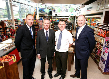 John McAllen, Barry Group commercial director; Liam Fitzgerald, owner Amber Petroleum; assistant manager George Burke and Jim Barry, MD of Barry Group