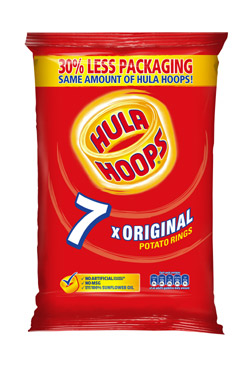 There is 30% less packaging in its seven pack range
