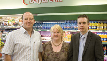 Harry and Barbara Woods, pictured with Colm Dolan, Daybreak territory manager