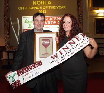 Brendan & Sinead O'Reilly of Dicey Reilly's in Ballyshannon, last year's National Off-Licence of the Year.