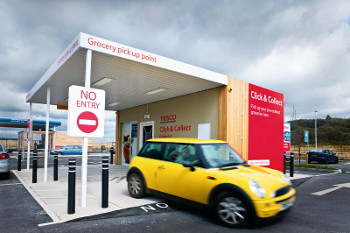 Tesco was the first supermarket in the UK to introduce a click-and-collect service; developing the car park pod in 2010