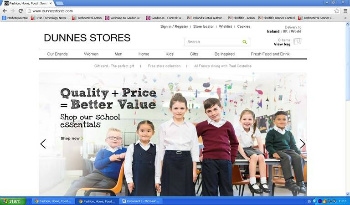 The new-look website for Dunnes Stores