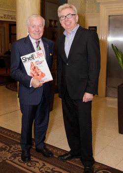 Senator Feargal Quinn with ShelfLife publisher John McDonald. ShelfLife C-Store Champion of the Year Feargal Quinn has managed to pass his Private Members Bill entitled Upward Only (Clauses and Reviews) Bill 2013, through the Seanad