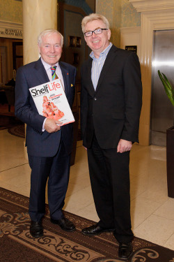 Senator Feargal Quinn with ShelfLife publisher John McDonald