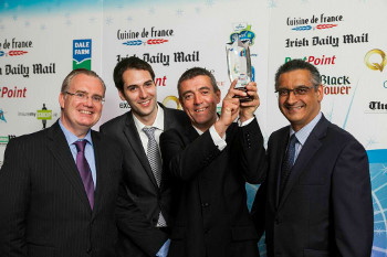 Brian O'Casey, Cuisine de France; David Coffey, PostPoint and David Vaz, Irish Daily Mail, present the award for 2013 National Retail Manager to Ger Coughlan of Maxol/Mace, Cork