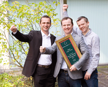 From left: Kevin and Donal Doherty of Harry’s Bar & Restaurant with chef Raymond Moran, winners of the 2011 Just Ask award.