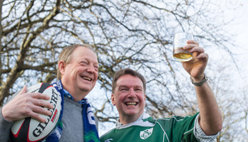 The Irish Spirits Association and Scotch Whisky Association annual meeting takes place today. Campbell Evans, Director of International Affairs at the Scotch Whisky Association and Peter Morehead, Director of Production at Irish Distillers/Chairman of the Irish Spirits Association were photographed ahead of the Irish/Scottish Six Nations Rugby Match yesterday.
