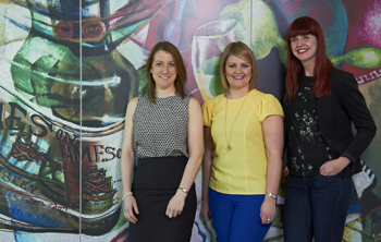 From left: HR Business Partner at Irish Distillers Pernod Ricard Maria Smiddy, Jameson Graduate Programme Manager Sinéad D’Arcy and the Account Director for Irish Distillers Pernod Ricard at McCannBlue Karen Muckian at the launch of The Vital Ingredient Graduate recruitment campaign.