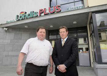 Burke’s Londis Plus store manager Paul Greaney and ADM Londis retail development manager Shane Hopkins