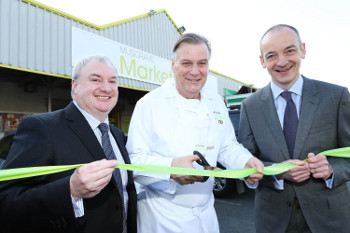 At the official relaunch of Musgrave MarketPlace Cash & Carry Sallynoggin are Paul Kerrigan, director, Musgrave MarketPlace ROI; Derry Clarke of l’Ecrivain restaurant and Owen McFeely, general manager, Musgrave MarketPlace Sallynoggin