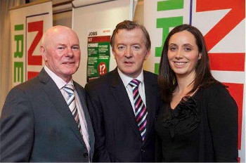 Joe Sweeney, NFRN Ireland president, John Perry, Minister for Small Business and Fionnuala Carolan, editor, ShelfLife magazine