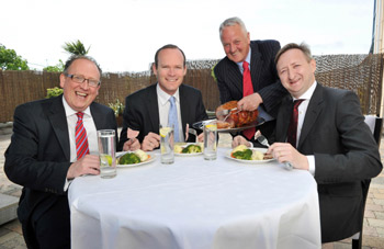 Martin Kelleher, managing director, Musgrave Retail Partners Ireland; Simon Coveney, Minister for Agriculture, Food and the Marine; Oliver Carty, managing director, Oliver Carty Ltd; Eamon Howell, trading director, Musgrave Retail Partners Ireland