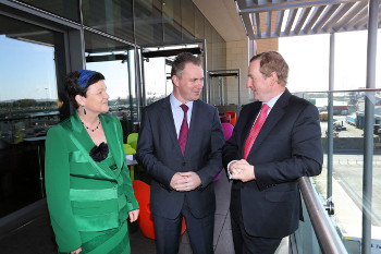 At the Retail Ireland MasterCard Annual Conference on Tuesday 6 May were president of EuroCommerce, Lucy Neville-Rolfe; chair of Retail Ireland, and Aramark managing director of Food Services, Frank Gleeson; and An Taoiseach Enda Kenny ,