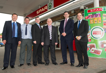 Malachy Hanberry, Sales & Retailer Advisory Services Director, BWG Foods, Barry Leslie, BWG Foods, Mark & Eugene McCaughey, SPAR Clones, Peter Dwan & Adrian O Driscoll, BWG Foods