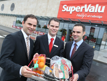 At the official opening of SuperValu’s new store in Celbridge, Co. Kildare are  store owners and brothers Joe, Steven and Michael Nally.