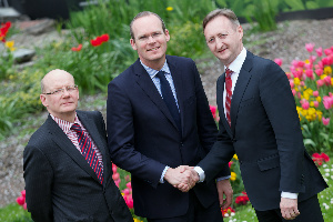 Pat Smith, general secretary, IFA; Simon Coveney TD, Minister for Agriculture, Food and the Marine and Eamon Howell, trading director, SuperValu