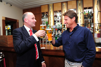 From left: Heineken Ireland Managing Director David Forde with sailor and Volvo Ocean Race Legend Jerry Kirby.