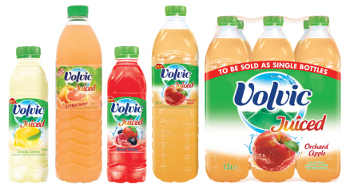 Volvic Juiced combines Volvic Natural Mineral Water with fruit juice