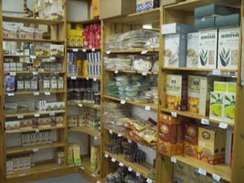 A range of products on display inside the co-op’s shop