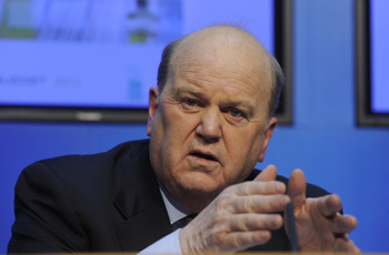 The Two Ronnies? Ministers Micheal Noonan and Brendan Howlin outlined the Irish budget for 2012 but who really pulls the strings?