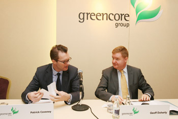 Greencore CEO Patrick Coveney and CFO Geoff Doherty